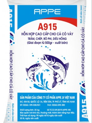 A915 Hỗn hợp cao cấp cho cá có vảy (Giai đoạn từ 500gr - xuất bán)  